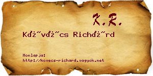 Kövécs Richárd névjegykártya